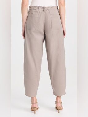 Splendid Carson Barrel Leg Pants Small Taupe Tawny Cropped Utility Quiet Luxury